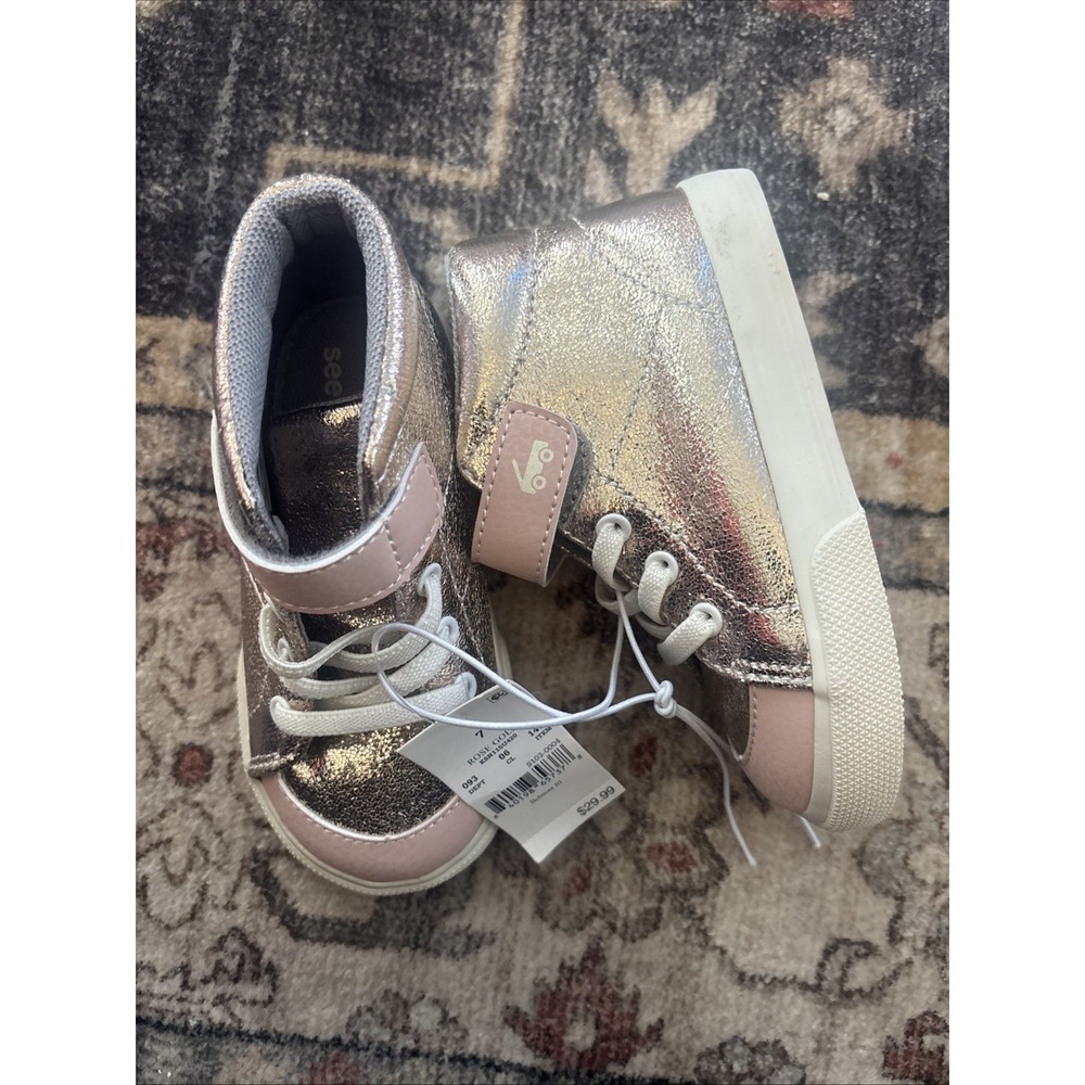 See Kai Run Basics Toddler High Top Playground Sneakers Rose Gold Size 7
